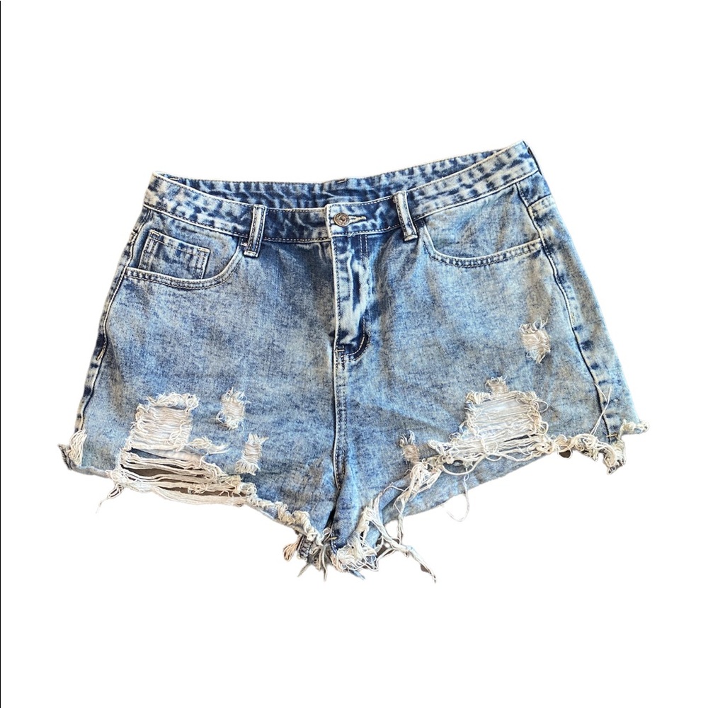 Light denim jean shorts true to size lightly worn from shein.